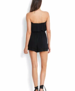 Seafolly Beach Basics Pull On Playsuit Black 7 Seafolly Beach Basics Pull On Playsuit Black -Seafolly Fashion Store 52947 PS Black 4