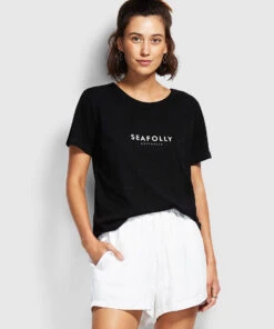 Seafolly Logo Tee Black