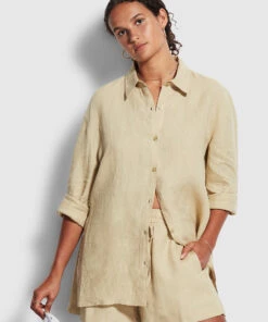 Seafolly Ladies Beach Linen Shirt Olive