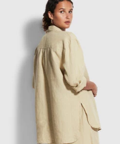 Seafolly Ladies Beach Linen Shirt Olive -Seafolly Fashion Store 54247 TO Olive 4