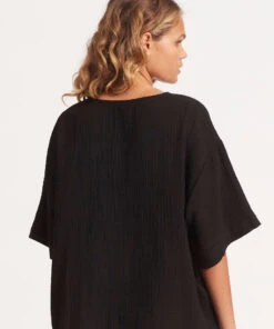 Seafolly Ladies Double Cloth Top Black 7 Seafolly Ladies Double Cloth Top Black -Seafolly Fashion Store 54257 TO Black 3