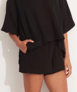 Seafolly Ladies Double Cloth Short Black 9 Seafolly Ladies Double Cloth Short Black -Seafolly Fashion Store 54258 SH Black 3