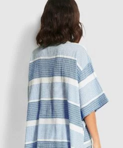 Seafolly Ladies Jacquard Top Blue -Seafolly Fashion Store 54448 TO Blue 4