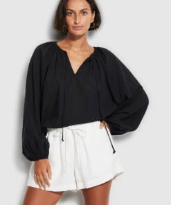 Seafolly Ladies Beach Edit Summer Top Black