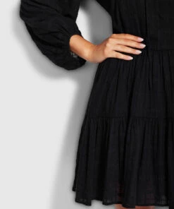 Seafolly Ladies Drifter Tiered Dress Black -Seafolly Fashion Store 54511 DR Black 5