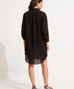 Seafolly Ladies Longshore Cover Up Black 8 Seafolly Ladies Longshore Cover Up Black -Seafolly Fashion Store 54526 CU Black 4