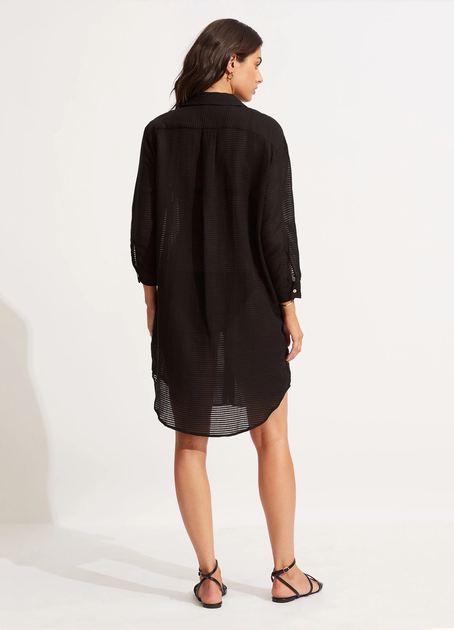 Seafolly Ladies Longshore Cover Up Black 4 Seafolly Ladies Longshore Cover Up Black - Image 4