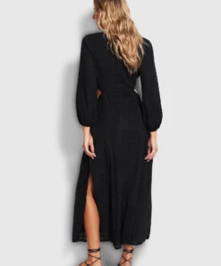 Seafolly Ladies Drifter Cut Out Dress Black -Seafolly Fashion Store 54548 DR Black 4