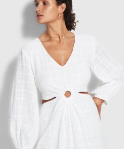 Seafolly Ladies Drifter Cut Out Dress White -Seafolly Fashion Store 54548 DR White 3