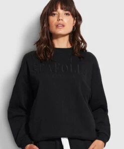 Seafolly Ladies Seafolly Originals Crew Sweat Black
