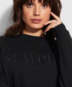 Seafolly Ladies Seafolly Originals Crew Sweat Black -Seafolly Fashion Store 54569 TO Black 4