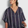 Seafolly Ladies Sand Stripe Top Dark navy