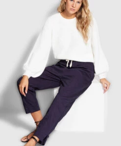 Seafolly Ladies Taper Poplin Pant True navy