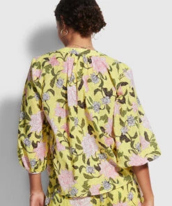 Seafolly Ladies Boheme Floral Peasant Top Lime light -Seafolly Fashion Store 54588 TO Limelight 3