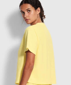 Seafolly Ladies Terry T Shirt Lemon 8 Seafolly Ladies Terry T Shirt Lemon -Seafolly Fashion Store 54593 TO Lemon 5