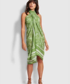 Seafolly Ladies Folklore Pareo Green tea -Seafolly Fashion Store 54602 SG Green2520Tea 4