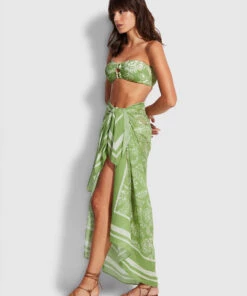 Seafolly Ladies Folklore Pareo Green tea -Seafolly Fashion Store 54602 SG Green2520Tea 5