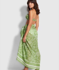 Seafolly Ladies Folklore Pareo Green tea -Seafolly Fashion Store 54602 SG Green2520Tea 6