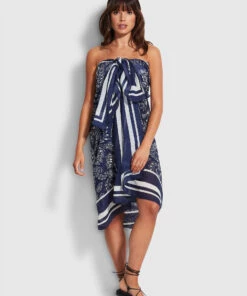 Seafolly Ladies Folklore Pareo True navy -Seafolly Fashion Store 54602 SG True2520Navy 3