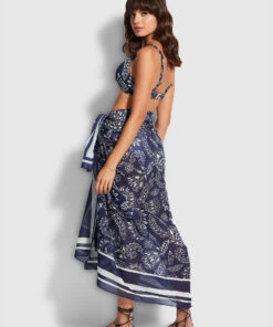 Seafolly Ladies Folklore Pareo True navy -Seafolly Fashion Store 54602 SG True2520Navy 6