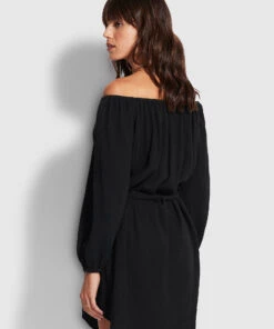 Seafolly Ladies Double Cloth Summer Cover Up Black -Seafolly Fashion Store 54607 CU Black 4