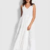 Seafolly Ladies Cotton Poplin Maxi Dress White