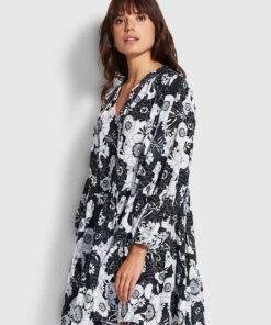 Seafolly Ladies Summer Of Love Tiered Dress Black 7 Seafolly Ladies Summer Of Love Tiered Dress Black -Seafolly Fashion Store 54613 DR Black 3