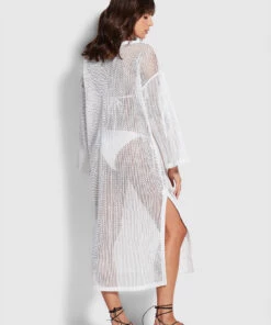 Seafolly Ladies Crochet Cover Up White 12 Seafolly Ladies Crochet Cover Up White -Seafolly Fashion Store 54630 CU White 5