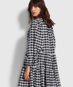 Seafolly Ladies Gingham Tier Dress Black -Seafolly Fashion Store 54636 DR Black 4