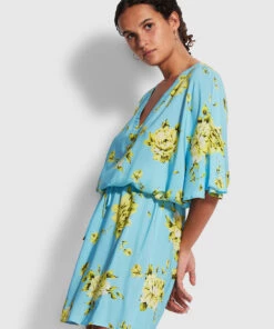 Seafolly Ladies Full Bloom Kaftan Sky 8 Seafolly Ladies Full Bloom Kaftan Sky -Seafolly Fashion Store 54645 KA Sky 3