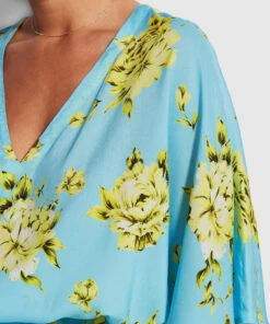 Seafolly Ladies Full Bloom Kaftan Sky 10 Seafolly Ladies Full Bloom Kaftan Sky -Seafolly Fashion Store 54645 KA Sky 5