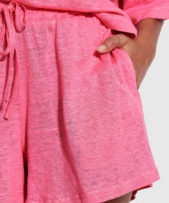 Seafolly Ladies Linen Jersey Beach Short Pink -Seafolly Fashion Store 54649 SH Pink 4
