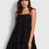 Seafolly Ladies Embroidery Tier Dress Black