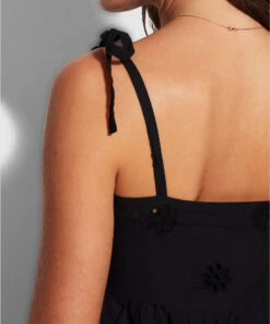 Seafolly Ladies Embroidery Tier Dress Black -Seafolly Fashion Store 54657 DR Black 6