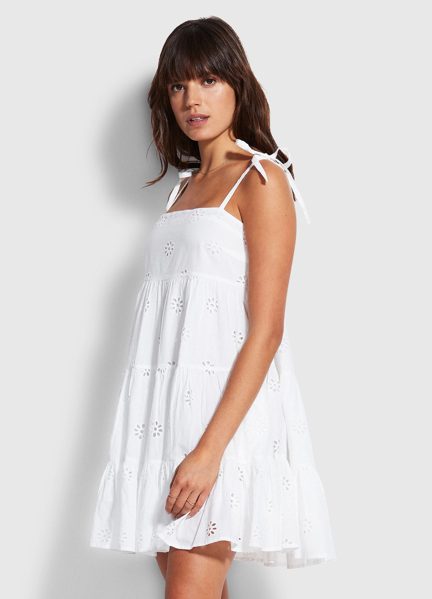Seafolly Ladies Embroidery Tier Dress White 3 Seafolly Ladies Embroidery Tier Dress White - Image 3