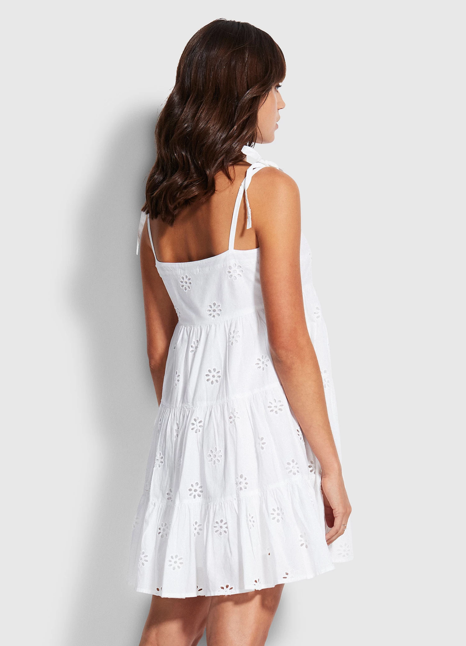 Seafolly Ladies Embroidery Tier Dress White 4 Seafolly Ladies Embroidery Tier Dress White - Image 4