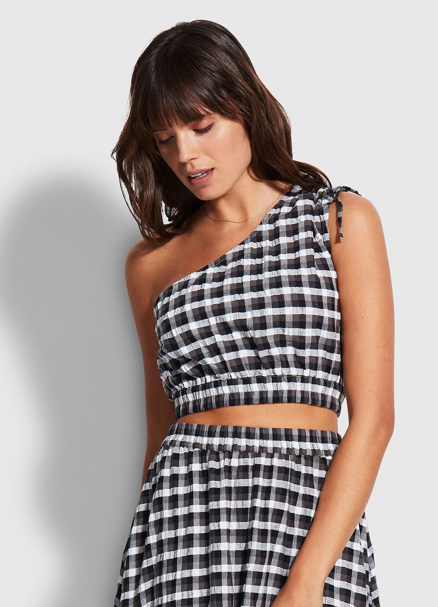 Seafolly Ladies Gingham Crop Top Black 3 Seafolly Ladies Gingham Crop Top Black - Image 3