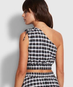 Seafolly Ladies Gingham Crop Top Black 11 Seafolly Ladies Gingham Crop Top Black -Seafolly Fashion Store 54659 TO Black 5