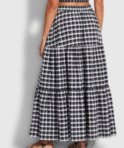 Seafolly Ladies Gingham Tiered Skirt Black -Seafolly Fashion Store 54661 SK Black 5