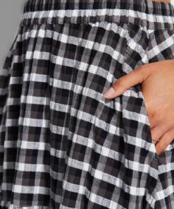 Seafolly Ladies Gingham Tiered Skirt Black -Seafolly Fashion Store 54661 SK Black 6