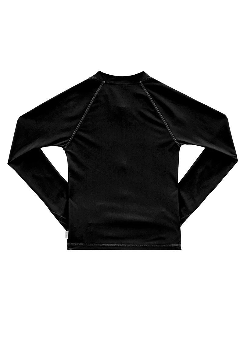 Seafolly Kids Summer Essentials L/S Zip Front Rash Vest Black 2 Seafolly Kids Summer Essentials L/S Zip Front Rash Vest Black - Image 2