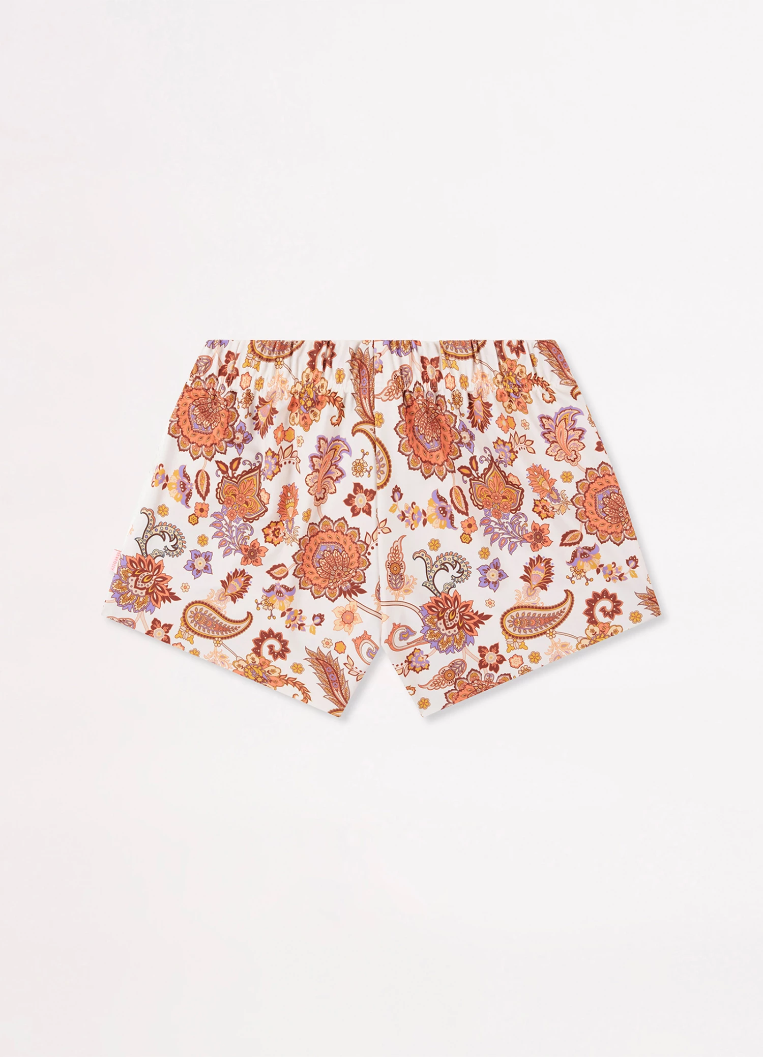 Seafolly Girls Retro Girls Fluted Swim Short Cream paisley 2 Seafolly Girls Retro Girls Fluted Swim Short Cream paisley - Image 2