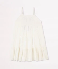 Seafolly Girls Portofino Girls Sleeveless Tiered Dress White