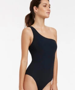 Jetset One Shoulder One Piece Deep navy 6 Jetset One Shoulder One Piece Deep navy -Seafolly Fashion Store J10772 DP2520NVY 3