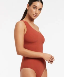 Jetset One Shoulder One Piece Russet -Seafolly Fashion Store J10772 Russet 5