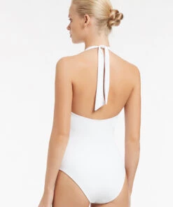 Jetset Plunge Halter One Piece White 7 Jetset Plunge Halter One Piece White -Seafolly Fashion Store J10780 WHT 4