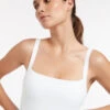 Jetset Square Neck Tank One Piece White