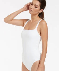 Jetset Square Neck Tank One Piece White -Seafolly Fashion Store J10788 WHT 3