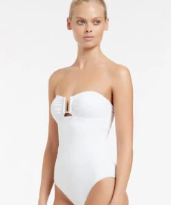 Jetset Bandeau One Piece White 6 Jetset Bandeau One Piece White -Seafolly Fashion Store J10789 WHT 3