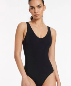 Jetset Plunge One Piece Black -Seafolly Fashion Store J10793 BLK 3